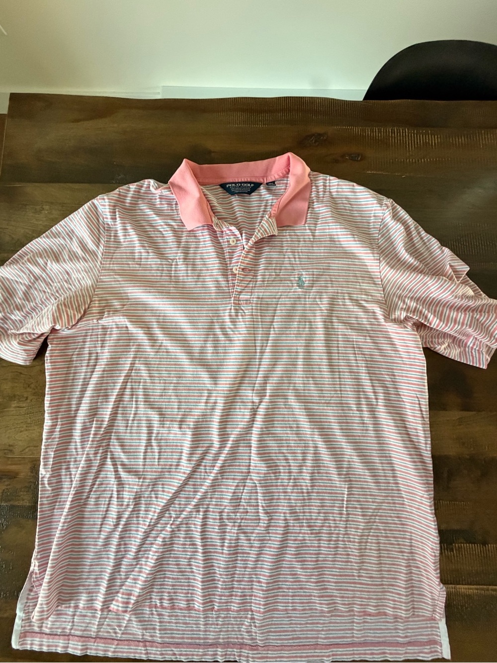 Vintage Polo Golf Ralph Lauren XXL Pima Cotton Pink Blue Striped Polo Y2K